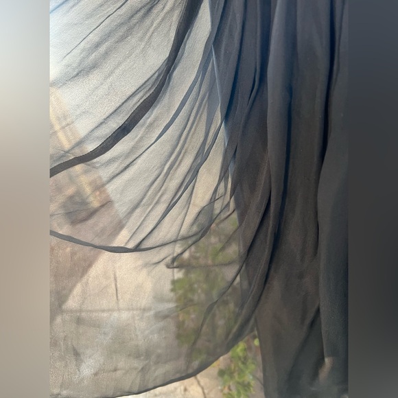 Vintage 60s cocktail dress short black chiffon satin beaded Sz XS Jay Herbert CA - Picture 5 of 11